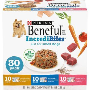 Purina Beneful IncrediBites Variety Pack Canned Dog Food, 3-oz can, case of 30, bundle of 2