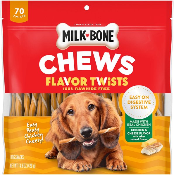 Milk-Bone Flavor Twists Chews Easy Peasy Chicken Cheesy Dog Treats, 14.8-oz pouch slide 1 of 9