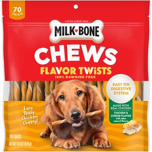 Milk-Bone Flavor Twists Chews Easy Peasy Chicken Cheesy Dog Treats, 14.8-oz pouch