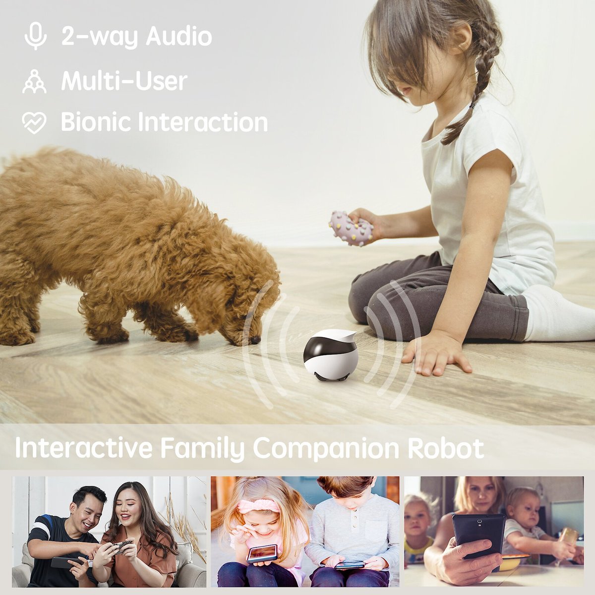  Enabot EBO Air Home Security Pet Camera, 2 Way Talk, Night  Vison, Wireless APP Remote Control Indoor Security Camera, Movable  Rechargeable Cam for Dog/Cat/Baby, SD Card Storage : Electronics