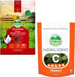 Oxbow Essentials Adult Guinea Pig Food All Natural Adult Guinea Pig Pellets + Natural Science Vitamin C Small Animal Supplement