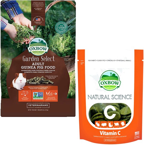 Oxbow Garden Select Adult Guinea Pig Food + Natural Science Vitamin C Small Animal Supplement slide 1 of 9