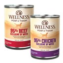 Wellness Ninety-Five Percent Beef Grain-Free Canned Dog Food Topper + Ninety-Five Percent Chicken Grain-Free Canned Food Topper