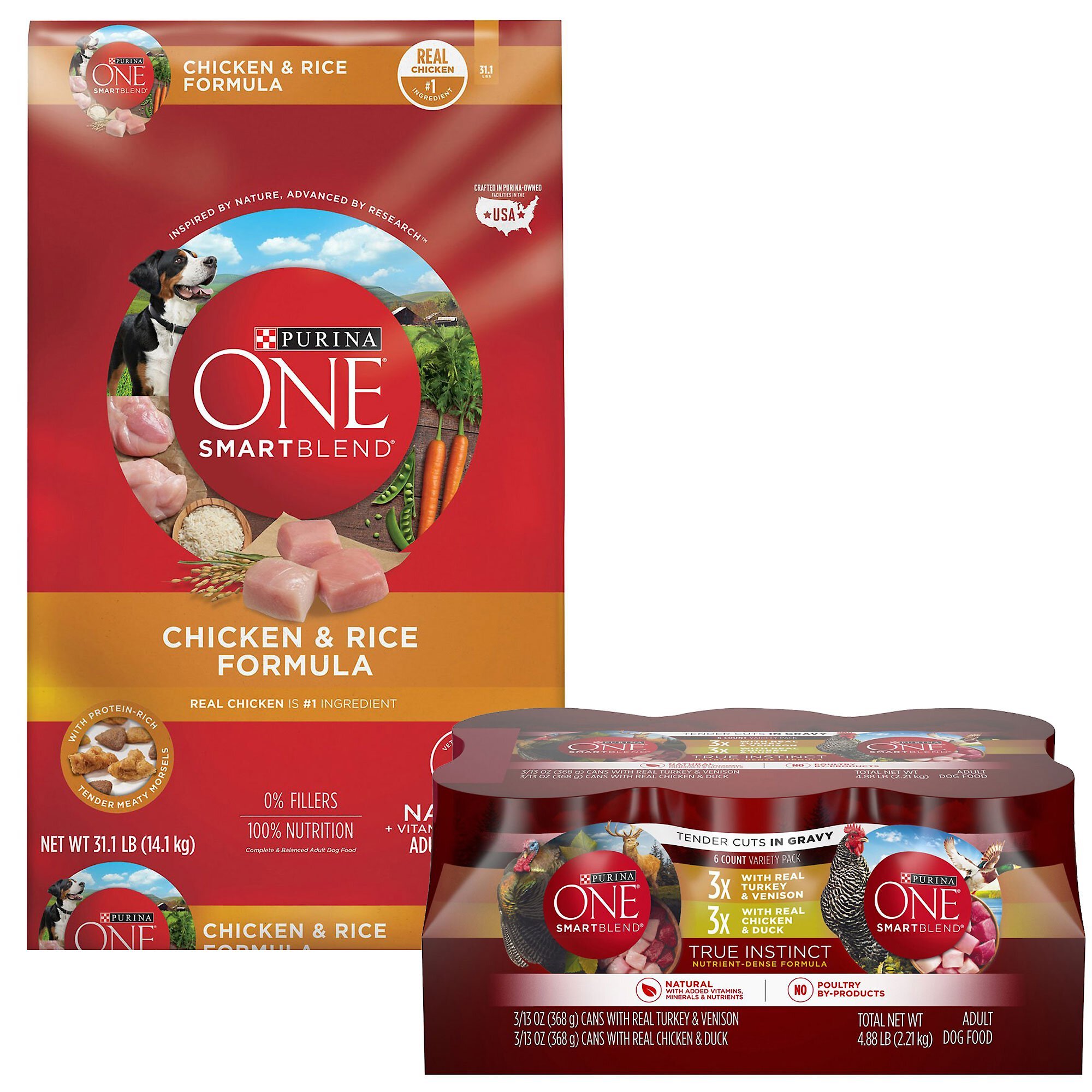 PURINA ONE Natural SmartBlend Chicken & Rice Formula Dry Dog Food ...