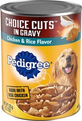 Pedigree Choice Cuts in Gravy with Chicken & Rice + Steak & Vegetable Flavor Canned Dog Food slide 2 of 9