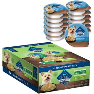 BLUE BUFFALO Divine Delights Rotisserie Chicken Flavor in Hearty Gravy Small Breed Wet Dog Food 3.5 oz tray case of 12 Chewy