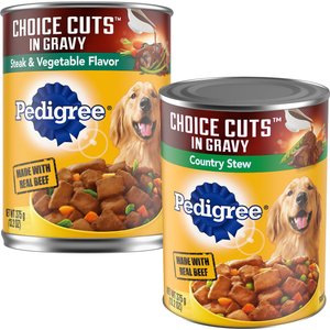 Pedigree Choice Cuts in Gravy Steak & Vegetable Flavor + Country Stew Canned Dog Food