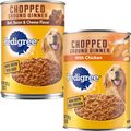 Pedigree Chopped Ground Dinner Beef, Bacon & Cheese Flavor + Chicken Canned Dog Food