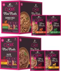 Wellness CORE Mini Meals Chicken & Turkey, Chicken & Lamb Shredded Variety Pack + Beef & Chicken, Chicken Pate Variety Pack Dog Food Pouches