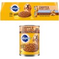 Pedigree Chopped Ground Dinner Combo with Chicken, Liver & Beef & Beef, Bacon & Cheese Flavor Variety Pack + Beef, Bacon & Cheese Flavor Canned Wet Dog Food