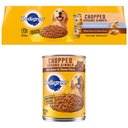Pedigree Chopped Ground Dinner Combo with Chicken, Liver & Beef & Beef, Bacon & Cheese Flavor Variety Pack + Beef, Bacon & Cheese Flavor Canned Wet Dog Food
