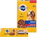 Pedigree Adult Steak Flavor Dry Dog Food + Chopped Ground Dinner Canned Wet Food Combo with Chicken, Liver & Beef & Beef, Bacon & Cheese Flavor Variety Pack