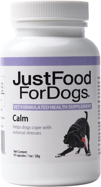 JustFoodForDogs Calm Capsule Calming Supplement for Dogs, 90 count slide 1 of 6