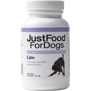 JustFoodForDogs Calm Capsule Calming Supplement for Dogs, 90 count
