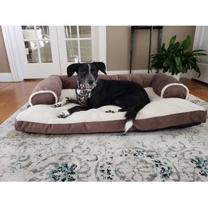 Dog Bed King USA Sofa-Style Lounger Cat & Dog Bed, Brown, X-Large