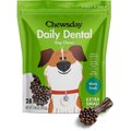 Chewsday Minty Fresh Daily Dental Dog Dental Treats, 28 count