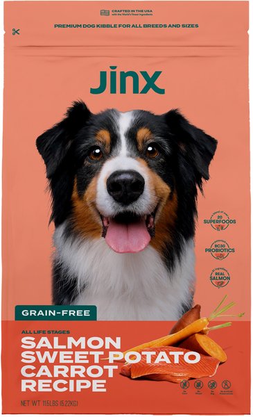 Jinx Salmon, Sweet Potato & Carrot ALS Kibble Dog Dry Food, Sweet Potato, Carrot Grain-Free Kibble Dry Dog Food, 11.5-lb bag slide 1 of 7