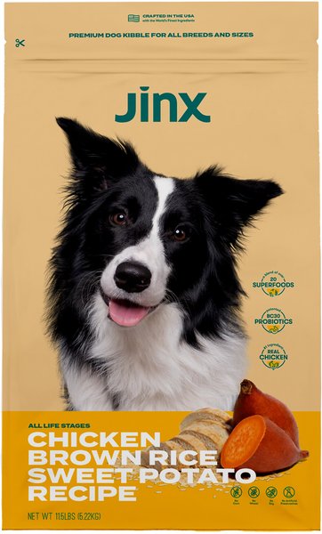Jinx Chicken, Brown Rice, Sweet Potato Kibble Dry Dog Food, 11.5-lb bag slide 1 of 8