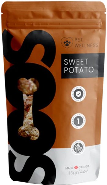 Soos Wellness Sweet Potato Jerky Dog Treats, 4-oz bag slide 1 of 2