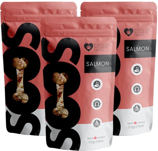 Soos Wellness Salmon Jerky Dog Treats, 4-oz bag slide 1 of 2