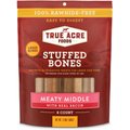 True Acre Foods Large Stuffed Bone Treats Meaty Middle Made with real Bacon, 6 count