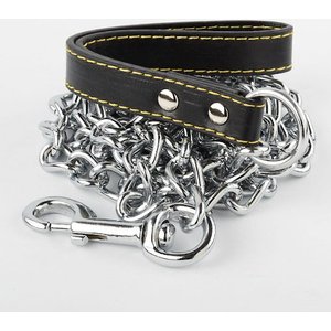 My Bestie Chain & Leather Strap Dog Leash, 72-in long, 4-mm
