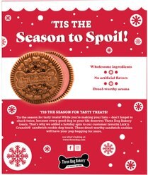 Three Dog Bakery Holiday Carob Cookie with Red Creme Filling Dog Treats, 13-oz bag slide 2 of 4