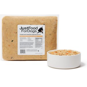 JUSTFOODFORDOGS Chicken Rice Recipe Frozen Human Grade Fresh Dog Food 72 oz pouch case of 7 Chewy