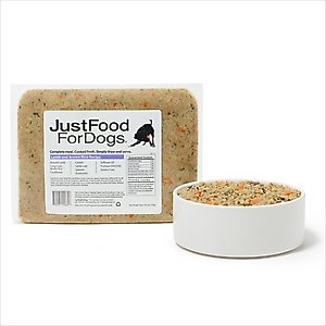 JustFoodForDogs Lamb & Brown Rice Recipe Frozen Human-Grade Fresh Dog Food, 18-oz pouch, case of 21