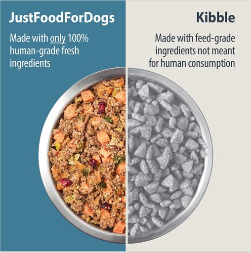 JustFoodForDogs Venison & Squash Recipe Frozen Human-Grade Fresh Dog Food, 18-oz pouch, case of 7