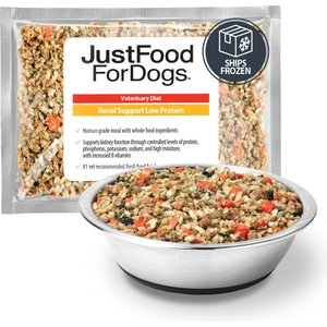 JustFoodForDogs Veterinary Diet Renal Support Low Protein Frozen Human-Grade Fresh Dog Food, 72-oz pouch, case of 7
