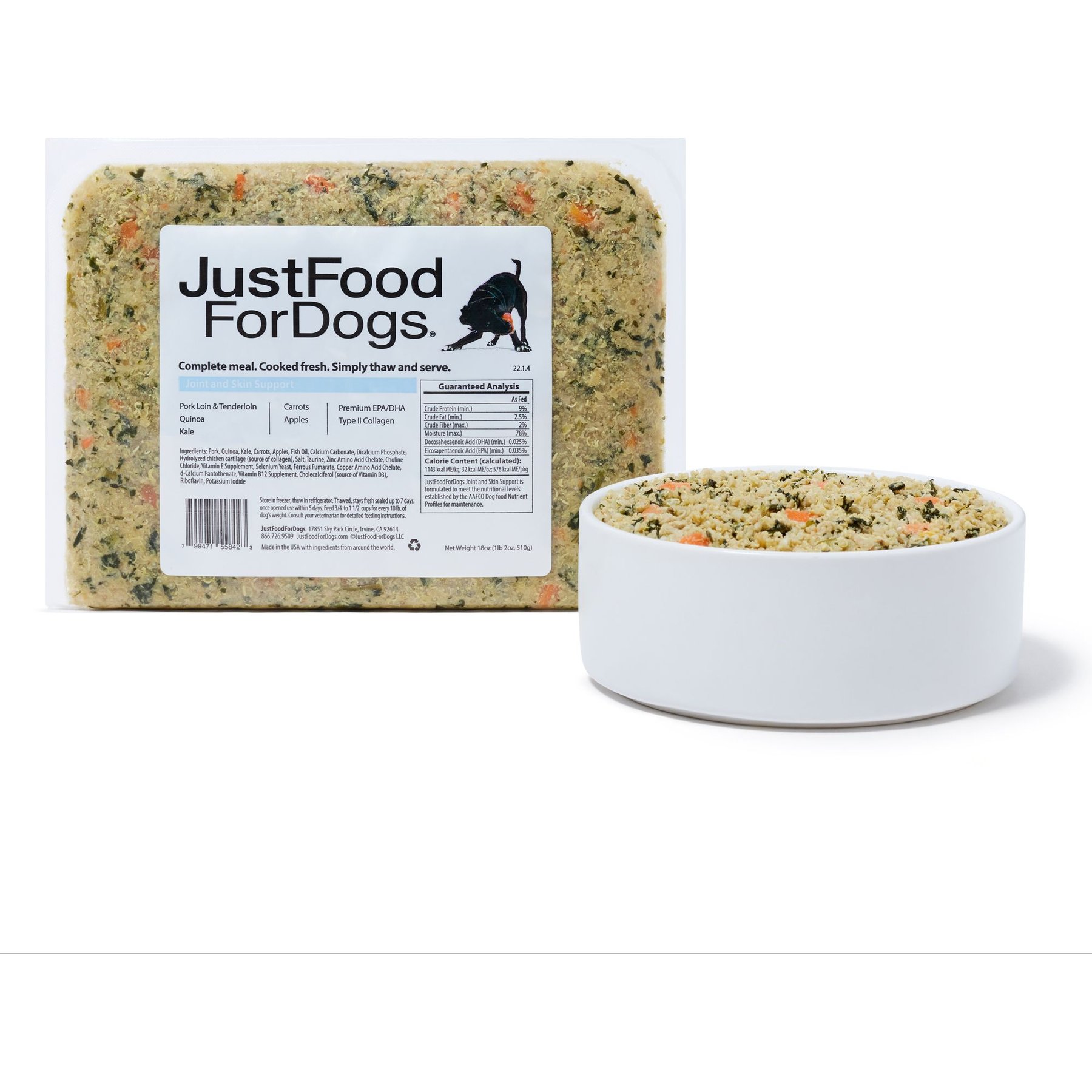 JUSTFOODFORDOGS Joint Skin Support Recipe Frozen Human