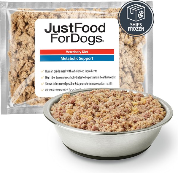 JustFoodForDogs Veterinary Diet Metabolic Support Frozen Human-Grade Fresh Dog Food, 18-oz pouch, case of 7 slide 1 of 10