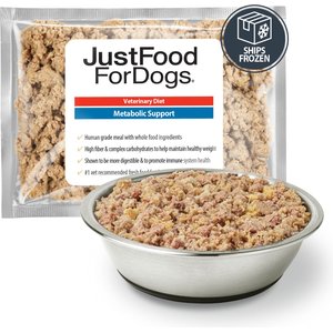 JustFoodForDogs Veterinary Diet Metabolic Support Frozen Human-Grade Fresh Dog Food, 18-oz pouch, case of 7