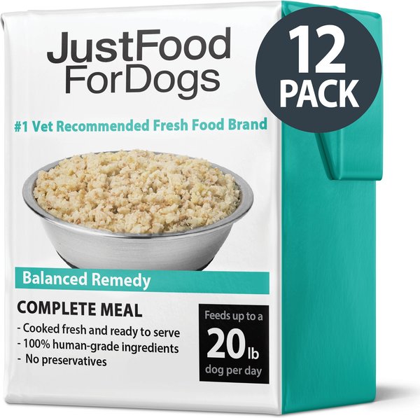 JustFoodForDogs PantryFresh Balanced Remedy Recipe Fresh Dog Food, 12.5-oz pouch, case of 12 slide 1 of 10