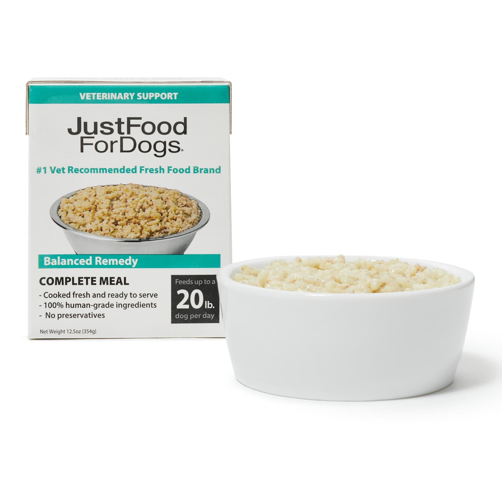 JustFoodForDogs PantryFresh Balanced Remedy Recipe Fresh Dog Food, 12.5-oz pouch, case of 12