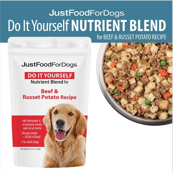 JustFoodForDogs Beef & Russet Potato Stew Recipe Fresh Dog Food Topper, 11-oz pouch, case of 12