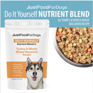 JustFoodForDogs DoItYourself Turkey & Whole Wheat Macaroni Recipe Fresh Dog Food Recipe & Nutrient Blend