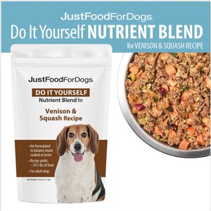 JustFoodForDogs DoItYourself Venison & Squash Recipe Fresh Dog Food Recipe & Nutrient Blend