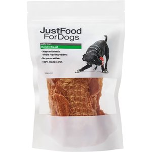 JustFoodForDogs Chicken Breast Dehydrated Dog Treats, 18-oz bag
