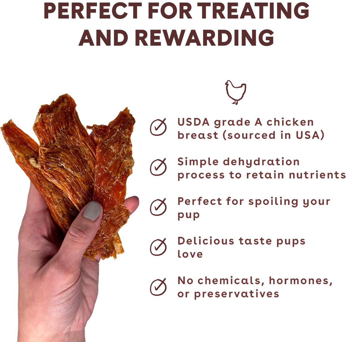 PUPFORD Chicken Jerky Dog Treats, 8oz bag