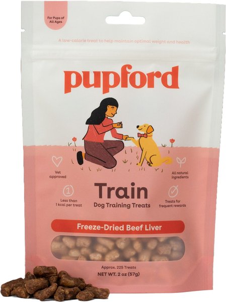 Pupford Beef Liver Training Freeze-Dried Dog Treats, 2-oz bag slide 1 of 9