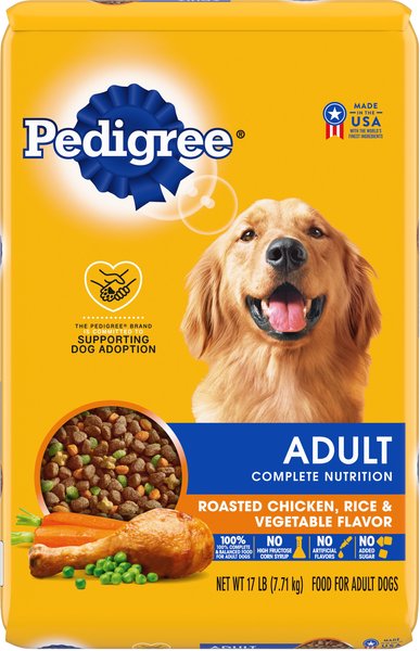 Pedigree Adult Complete Nutrition Roasted Chicken, Rice & Vegetable Flavor Dry Dog Food, 16-lb bag slide 1 of 9