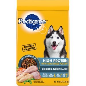 Pedigree High Protein Chicken & Turkey Flavor Adult Dry Dog Food, 16-lb bag