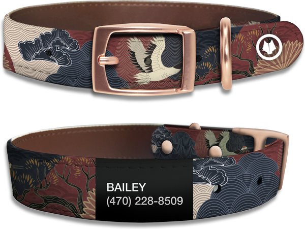 WildHound Faux-Leather Personalized Standard Dog Collar, Bonsai, Rose Gold, Medium slide 1 of 4