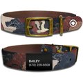 WildHound Faux-Leather Personalized Standard Dog Collar, Bonsai, Vintage Brass, Large