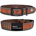 WildHound Faux-Leather Personalized Standard Dog Collar, Kabuki, Black Onyx, Large