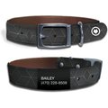 WildHound Faux-Leather Personalized Standard Dog Collar, Slate, Gun Metal, Large