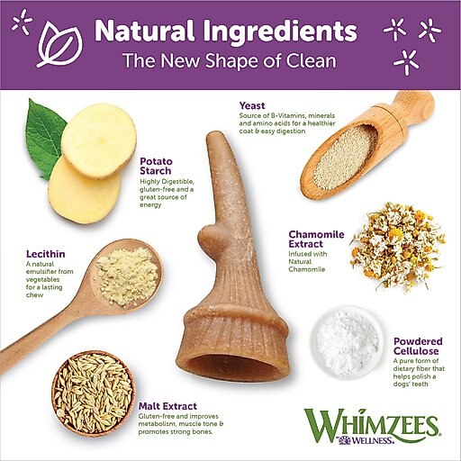 WHIMZEES by Wellness Occupy Antler Dental Chews Natural Grain-Free Dental Dog Treats, Large, 6 count