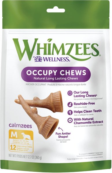 WHIMZEES by Wellness Occupy Antler Dental Chews Natural Grain-Free Dental Dog Treats, Medium, 12 count slide 1 of 11